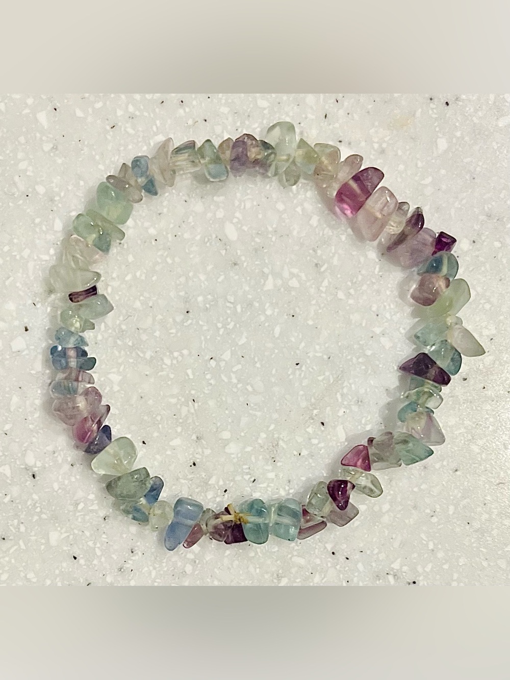 Multicolor Fluorite Chip Stretch Bracelet